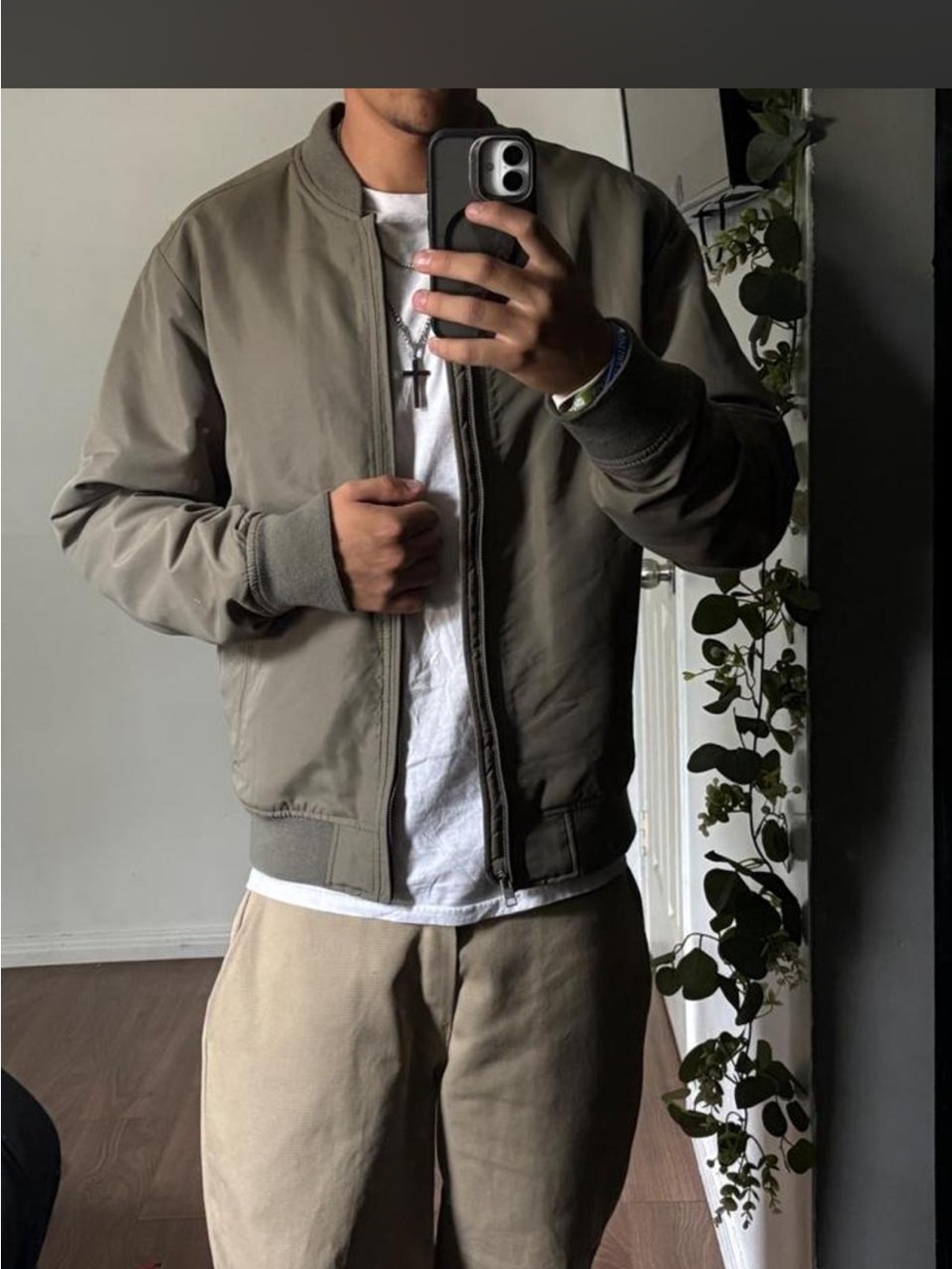 Old Navy Men's Olive Green Bomber Jacket